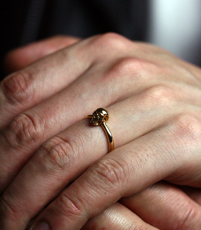 Small Skull Ring / K18Gold