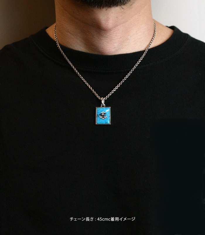 Square Turquoise Necklace/ Lily