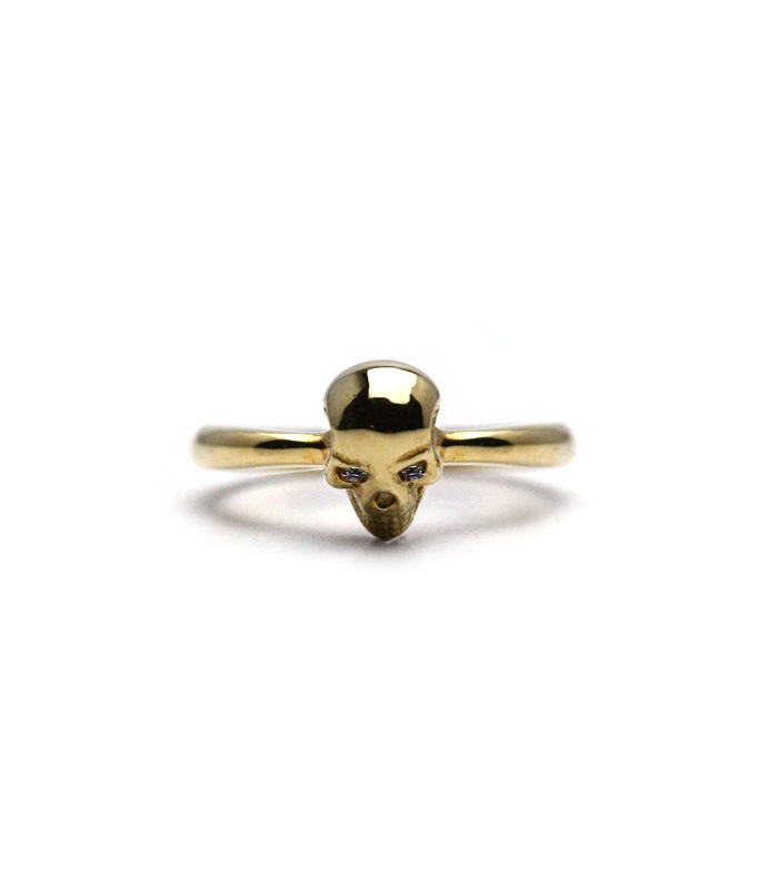 Small Skull Ring / K18Gold & Diamond