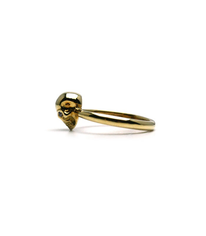 Small Skull Ring / K18Gold & Diamond