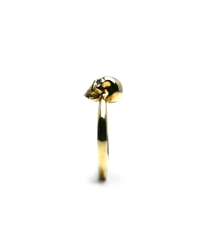 Small Skull Ring / K18Gold & Diamond