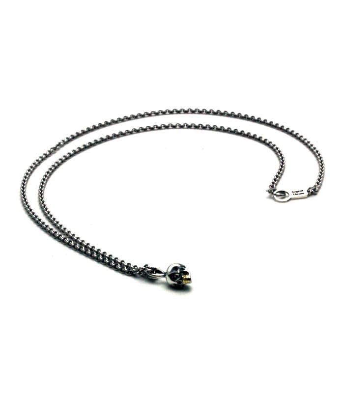 Small Skull Necklace / Silver & K18Gold