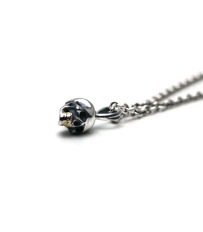 Small Skull Necklace / Silver & K18Gold