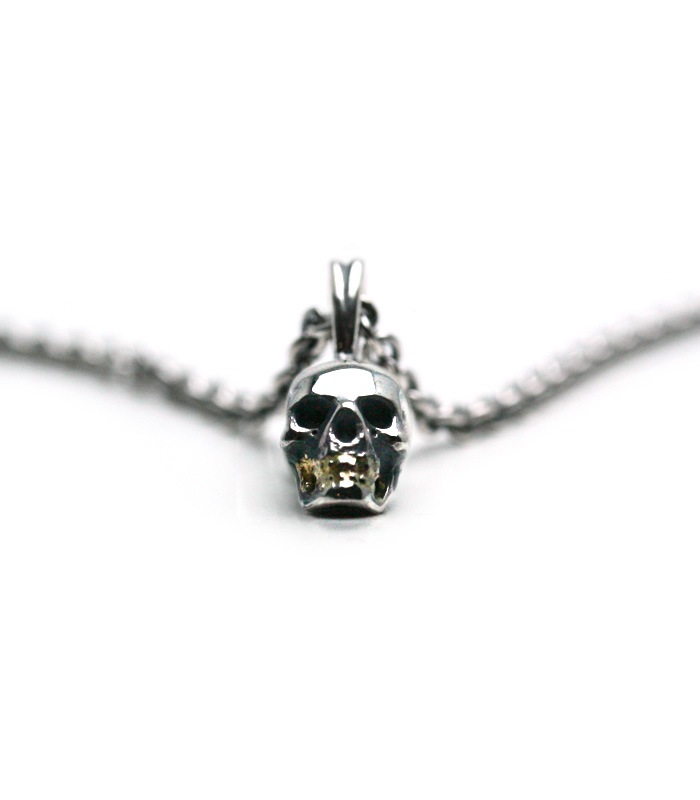 Small Skull Necklace / Silver & K18Gold