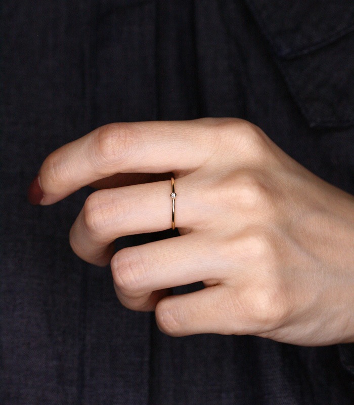 Tiny Diamond Ring / K18���������������