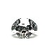 AG Skull Ring / White CZ Stone Eyes