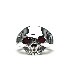 AG Skull Ring / Synthetic Ruby Stone Eyes