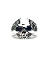 AG Skull Ring / Synthetic BlueSpinel Stone Eyes