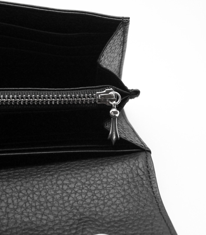 アージェントグリーム　レザー ブラック 長財布 クロスボタン Argent Gleam(アージェントグリーム) 財布 ArgentGleam