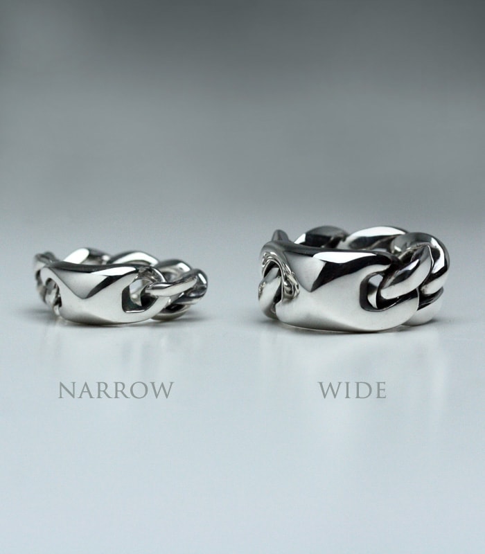 Pyramid Studs Chain Ring / Wide