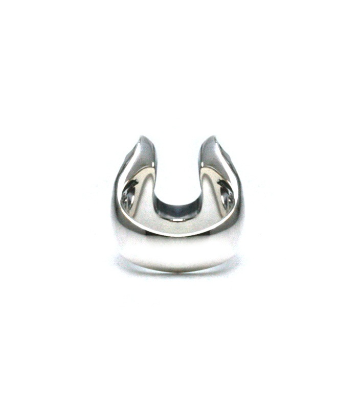 WHITE CZ SMALL HORSESHOE RING