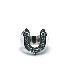 WHITE CZ SMALL HORSESHOE RING