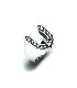 WHITE CZ SMALL HORSESHOE RING
