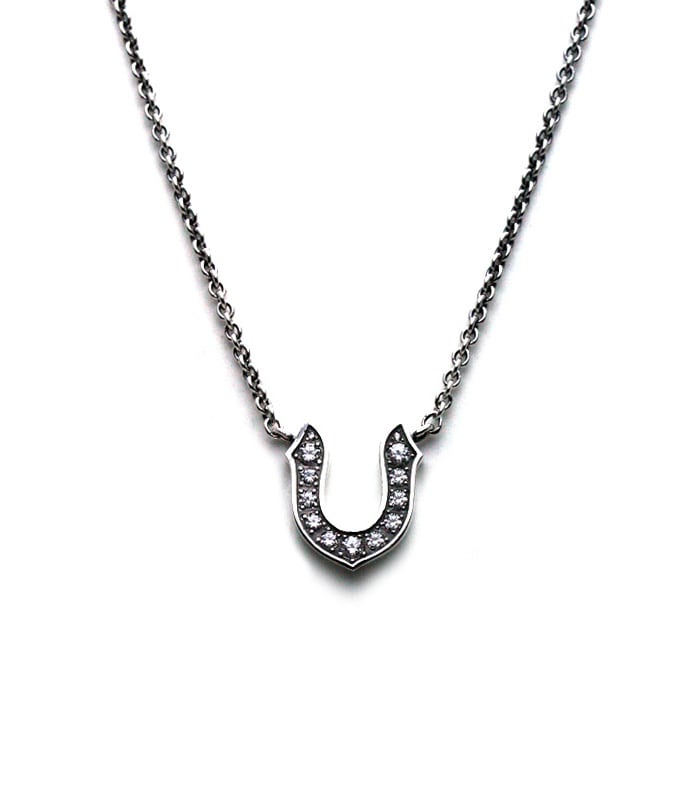 WHITE CZ HORSESHOE NECKLACE
