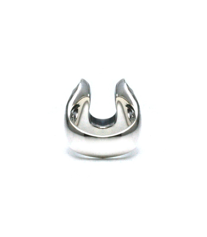 BLACK CZ SMALL HORSESHOE RING