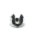 BLACK CZ SMALL HORSESHOE RING