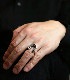 BLACK CZ SMALL HORSESHOE RING