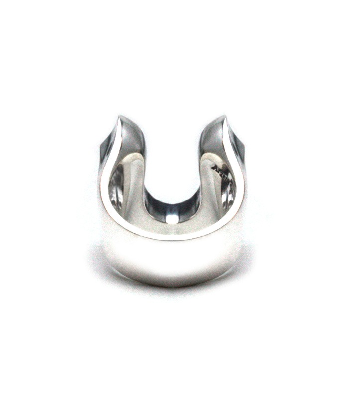 BLACK CZ LARGE HORSESHOE RING