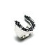 BLACK CZ LARGE HORSESHOE RING