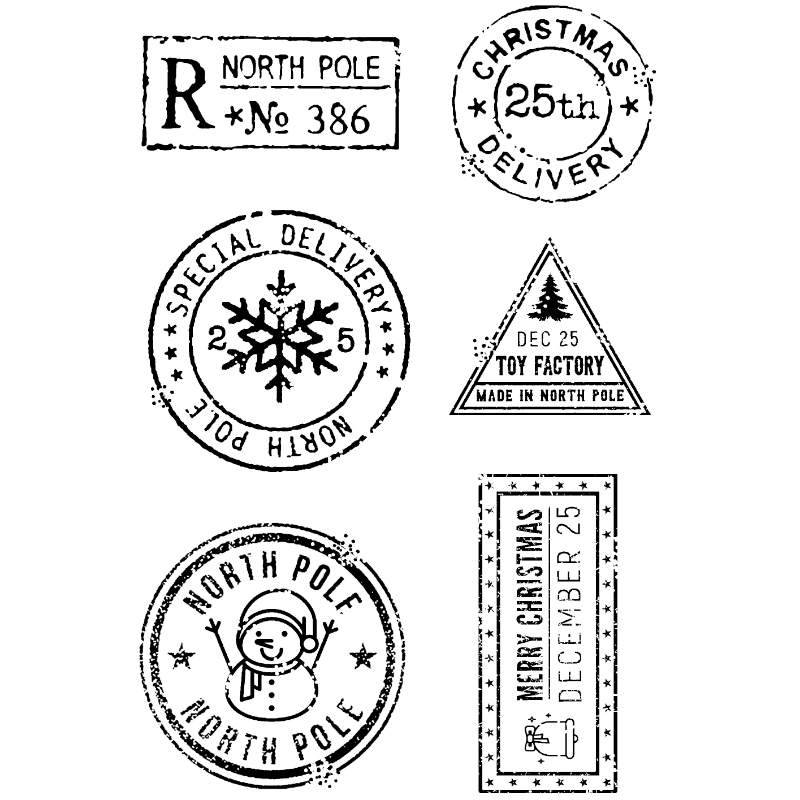 Woodware Clear Stamp-FRM069Christmas Postmarks