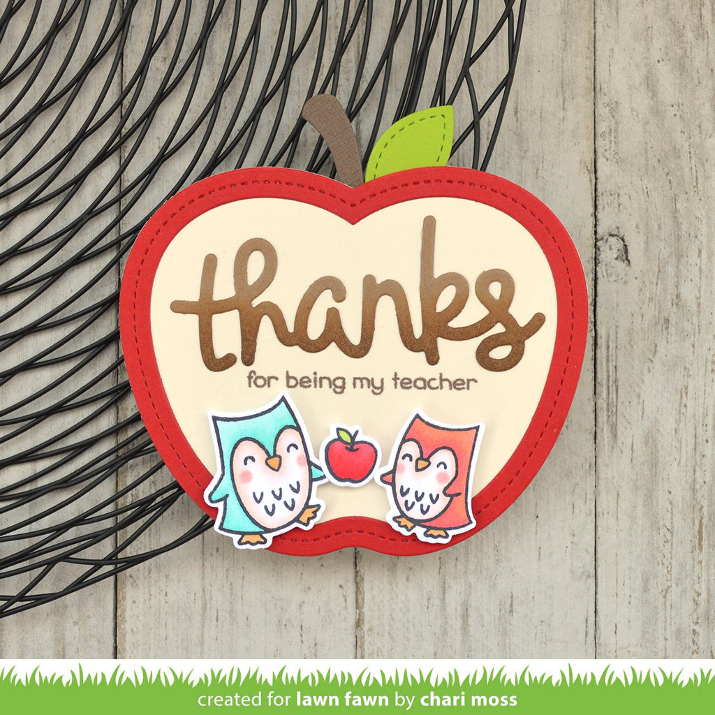 Lawn Fawn LawnCuts LF1795 Outside In Stitched Apple Stackables