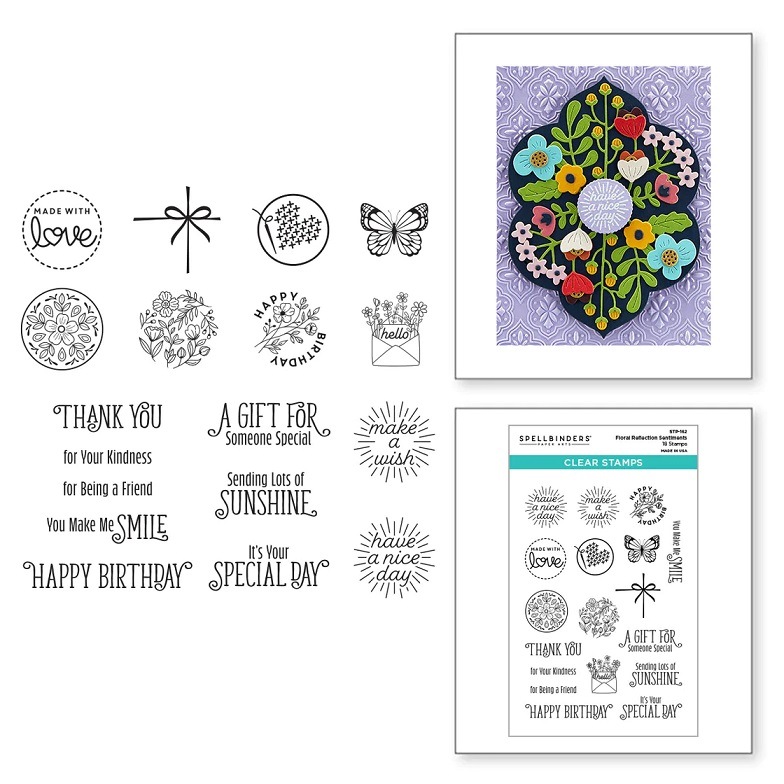 SpellbindersClear Stamp-STP-162Floral Reflection Sentiments