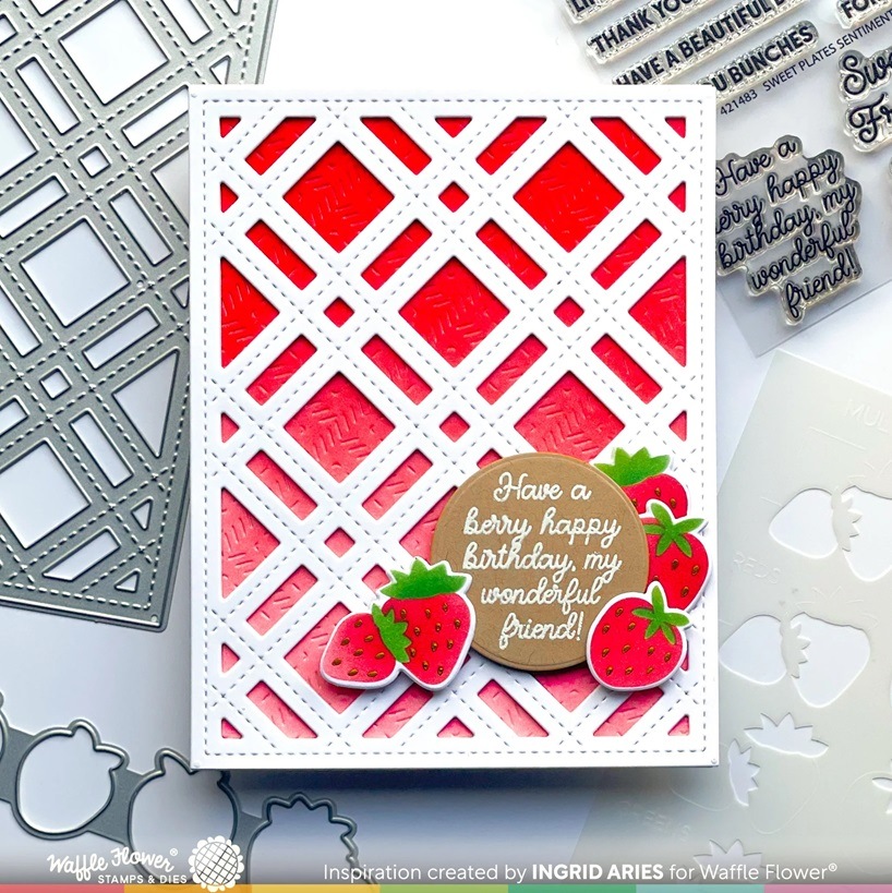 Waffle Flower Die-n-stencil-421489Multiple Strawberries