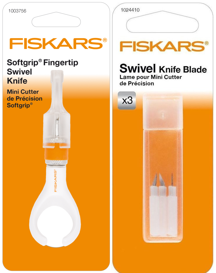 Fiskars Swivel Knife FingerTip Softgrip + Blade Refill セット♪ Fiskars