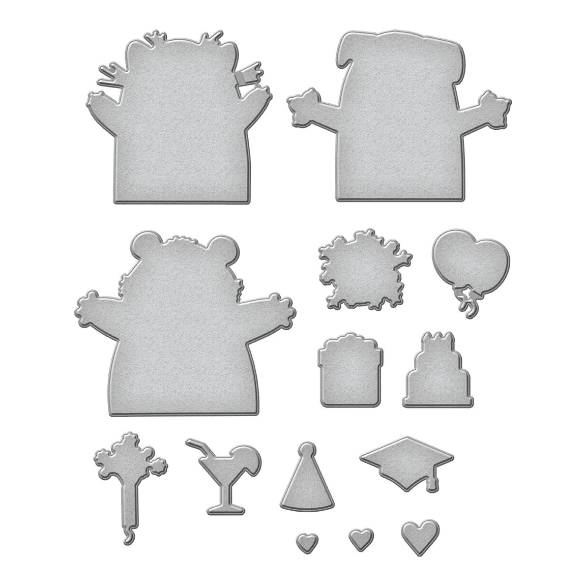 Spellbinders Stamp & Die Set - BD-0824 Big Hugs by Simon Hurley セット♪ ...