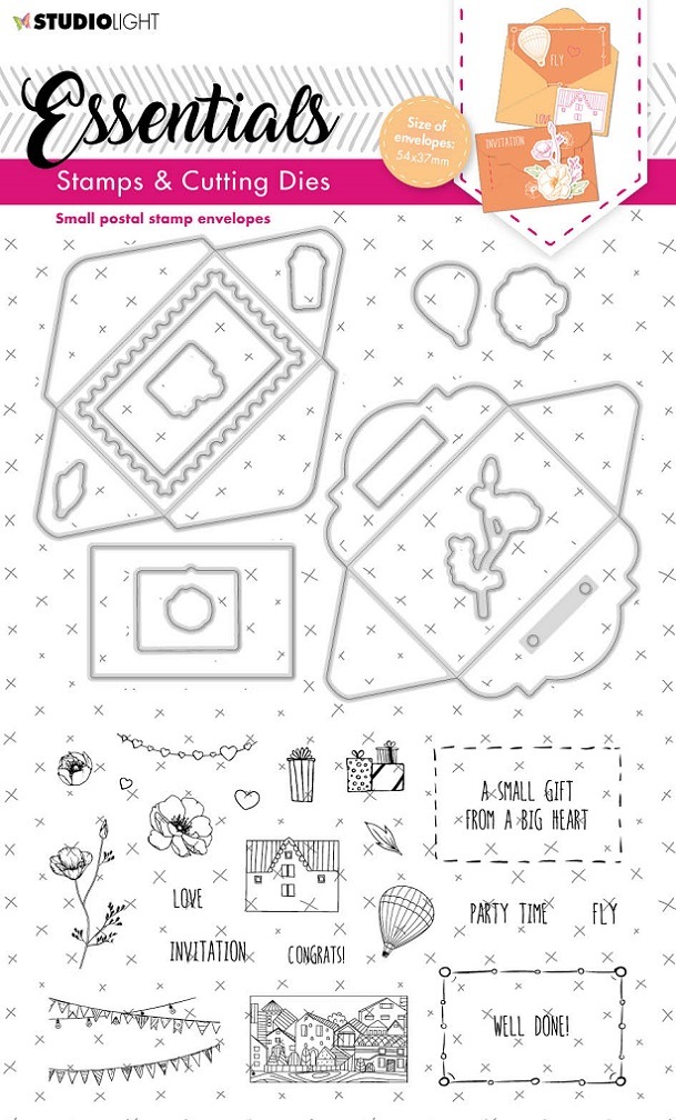 Studio Light Die & Stamp SLESSCD14 Small postal stamp envelopes