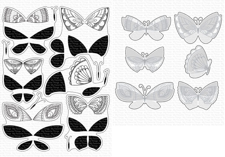 Die-namics - MFT-1738+CS-477 Brilliant Butterflies スタンプ＆ダイ