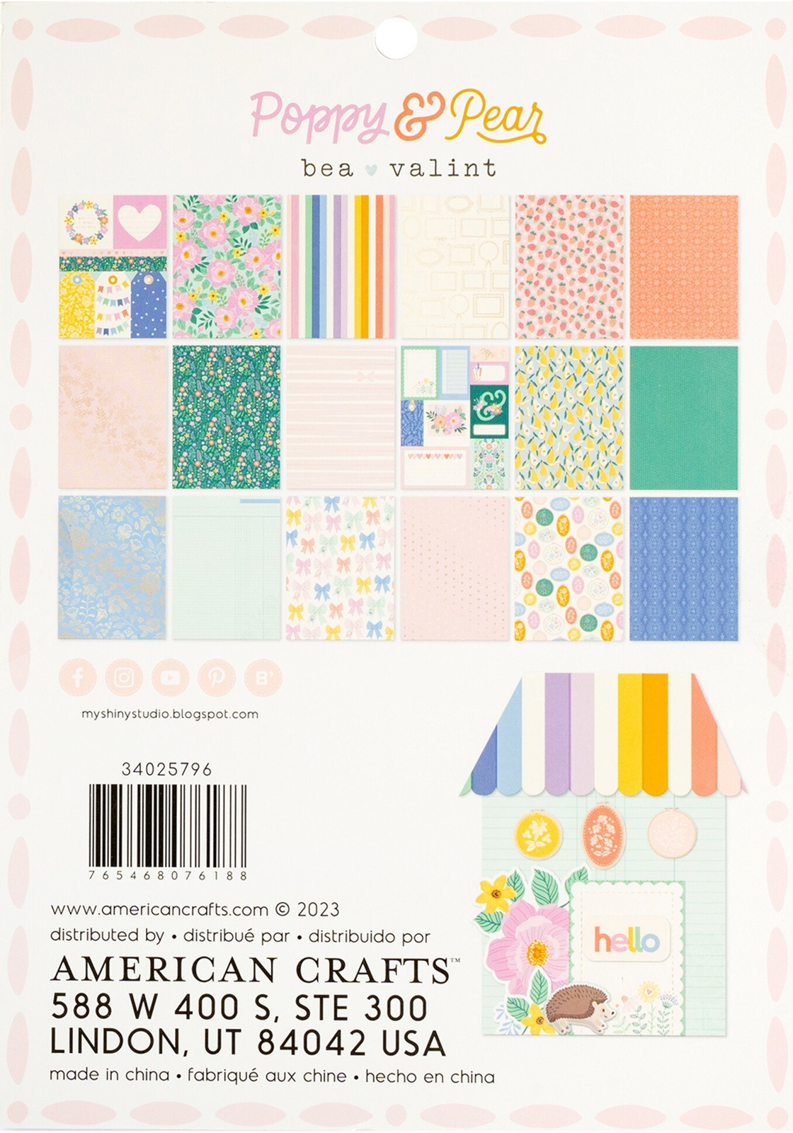 American Crafts Paper Pad 6×8 34025796 Bea Valint Poppy and Pear