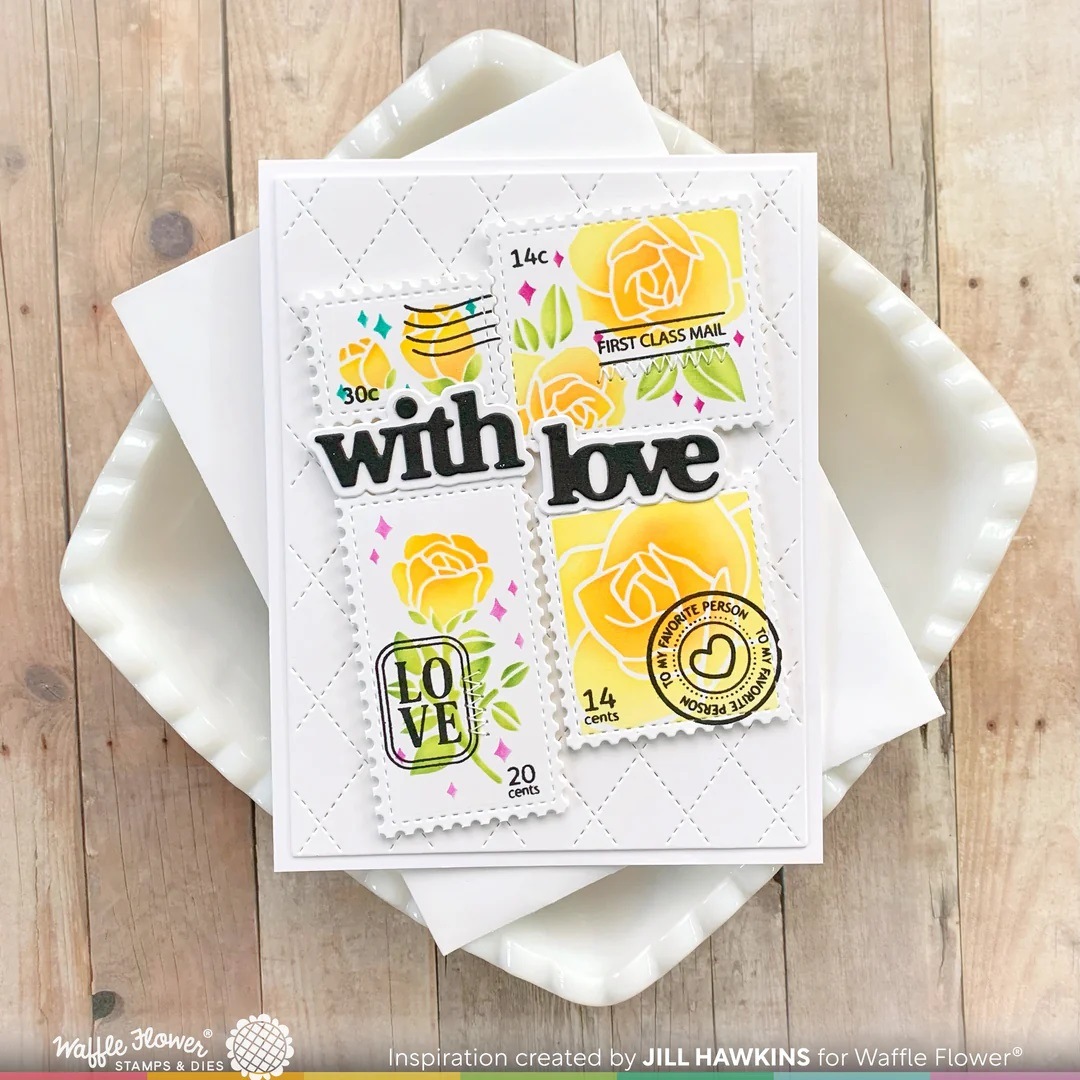 Waffle Flower Stamp-421599Postage Collage Love