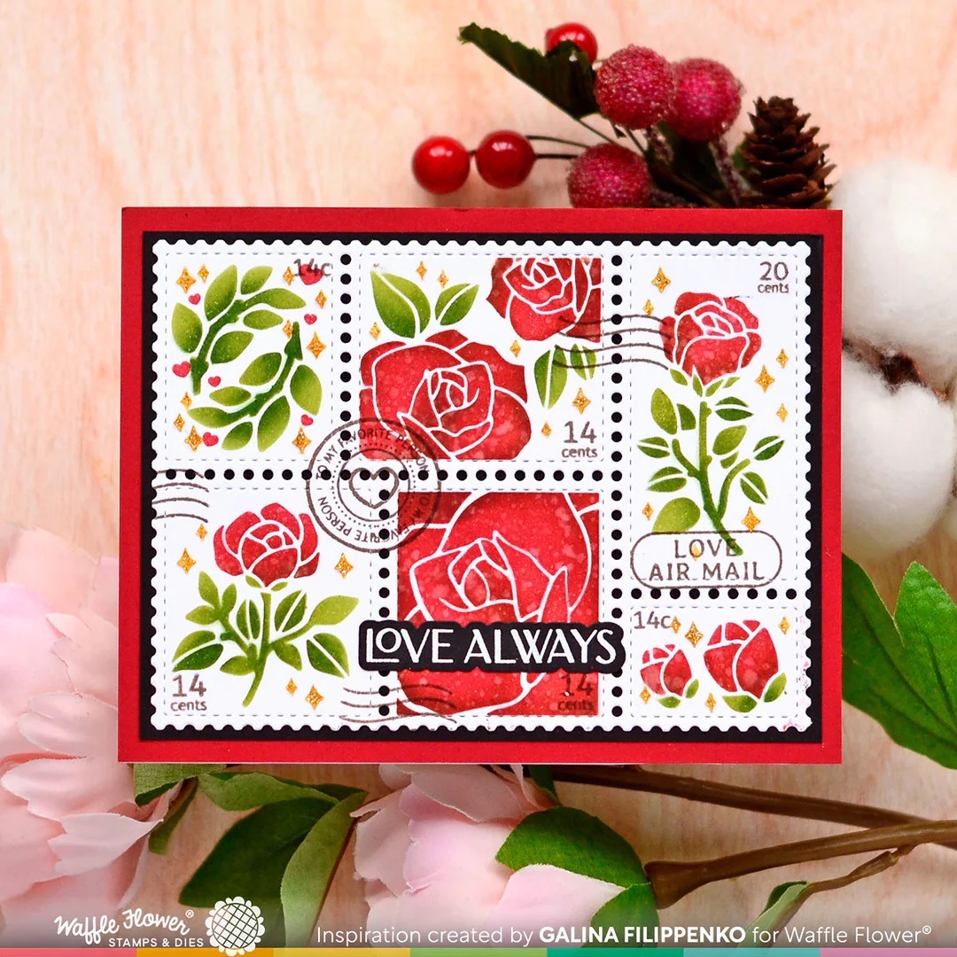 Waffle Flower Stamp-421599Postage Collage Love