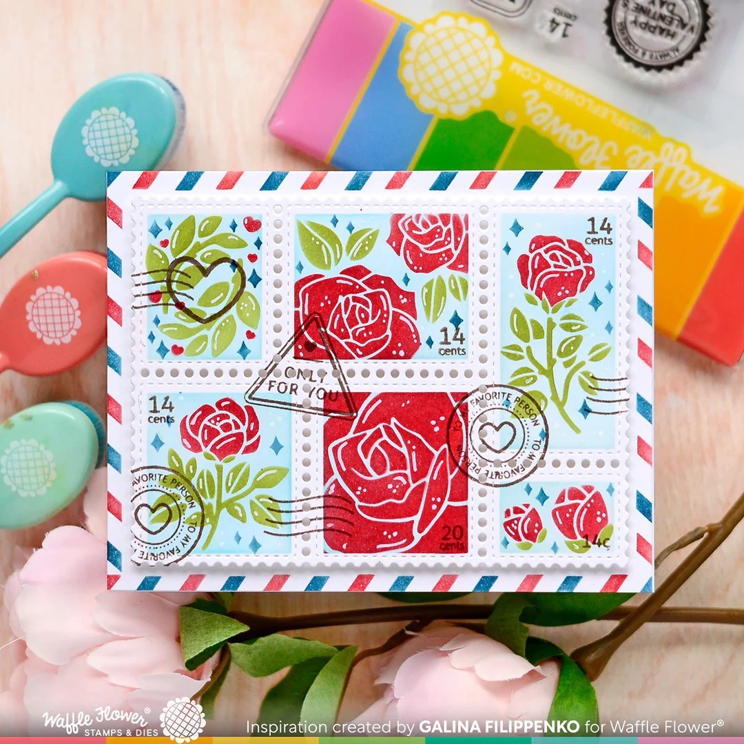 Waffle Flower Stamp-421599Postage Collage Love