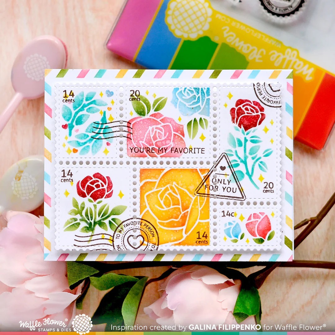 Waffle Flower Stamp-421599Postage Collage Love