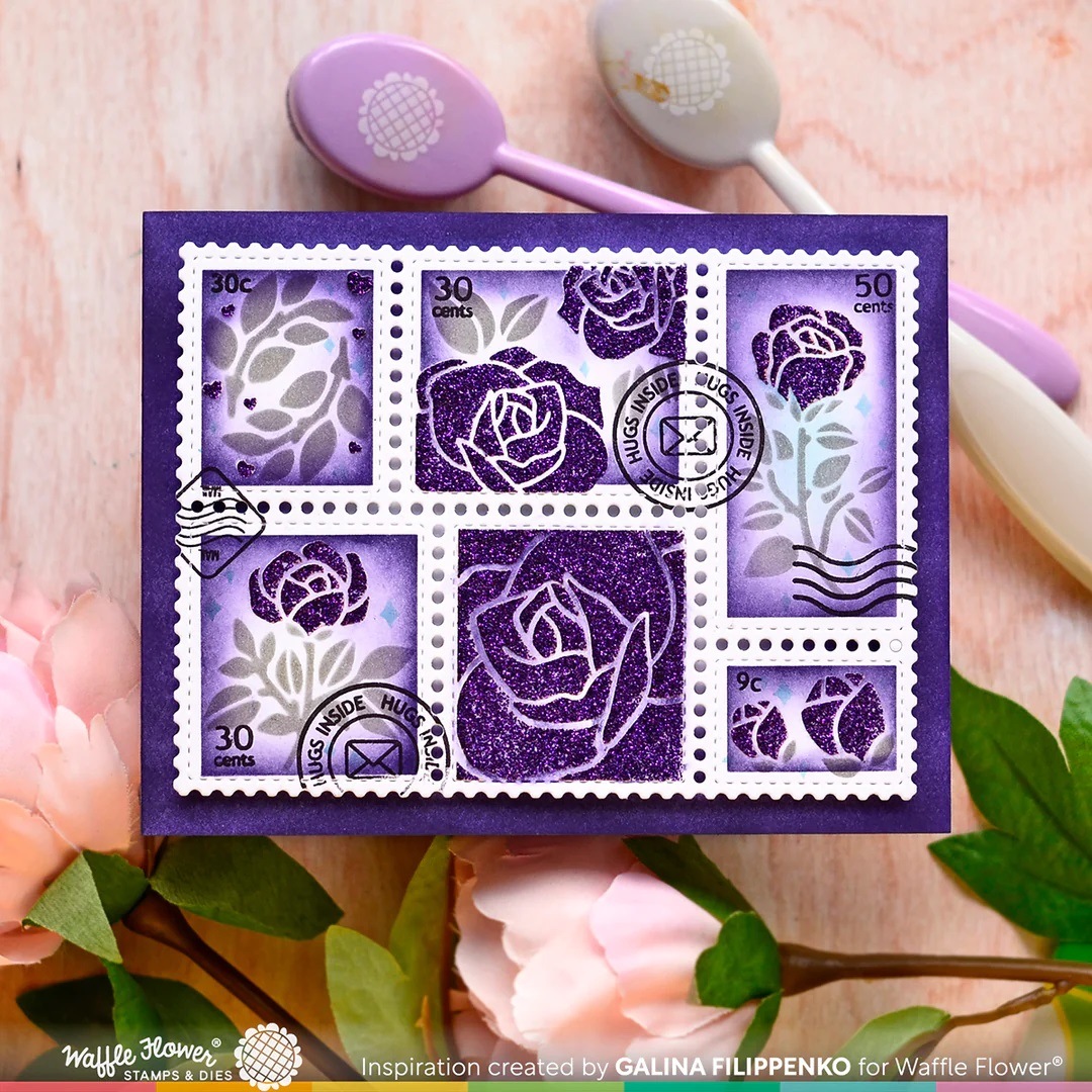 Waffle Flower Stamp-421599Postage Collage Love