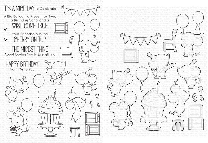 Die-namics - MFT-1938+BB-120 BB Mice Day to Celebrate スタンプ