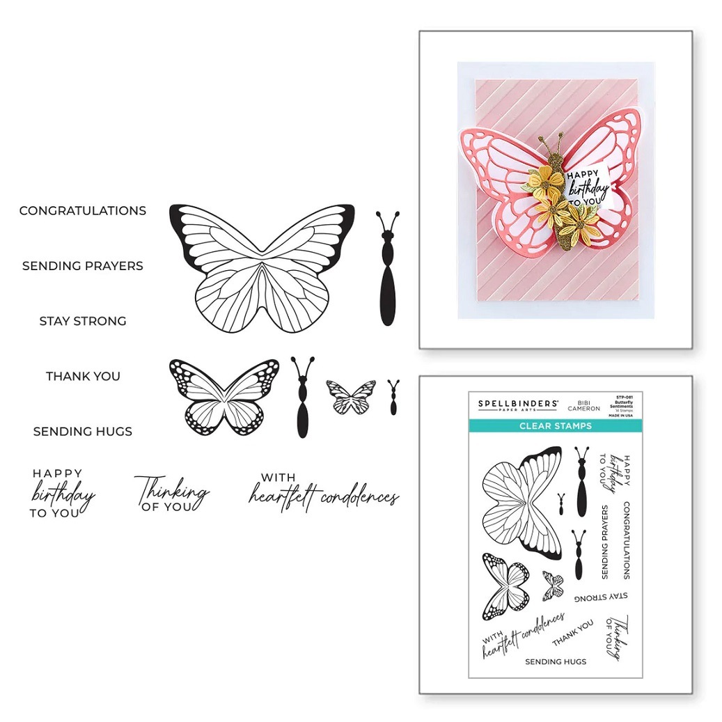 SpellbindersClear Stamp-STP-081Butterfly Sentiments