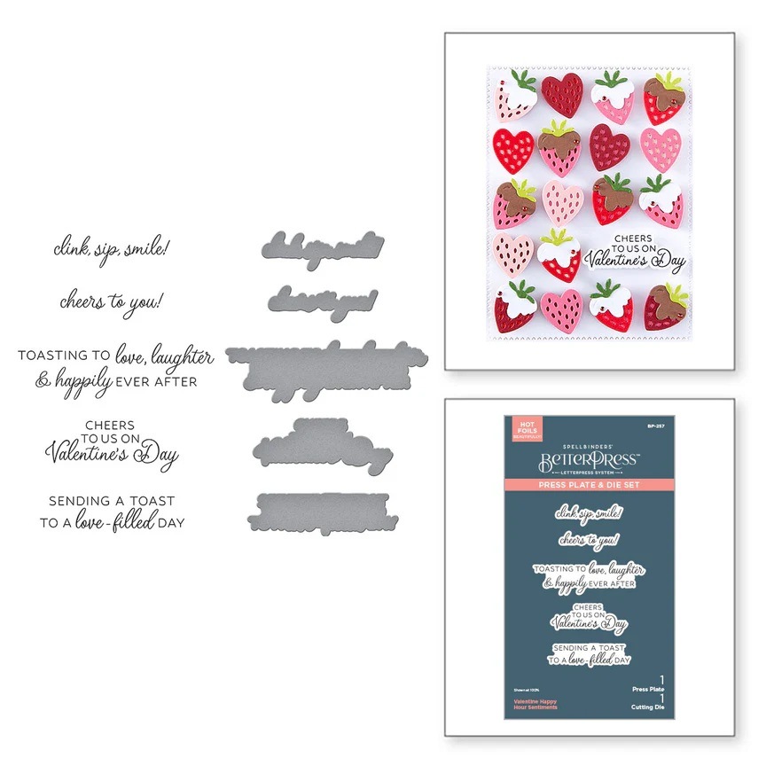 Spellbinders BetterPress Plate & Die - BP-257 Valentine Happy Hour