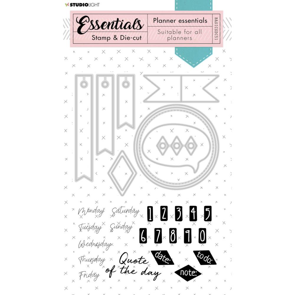 Studio Light Planner Essentials BASICSDC51 Die & Stamp Rectangle