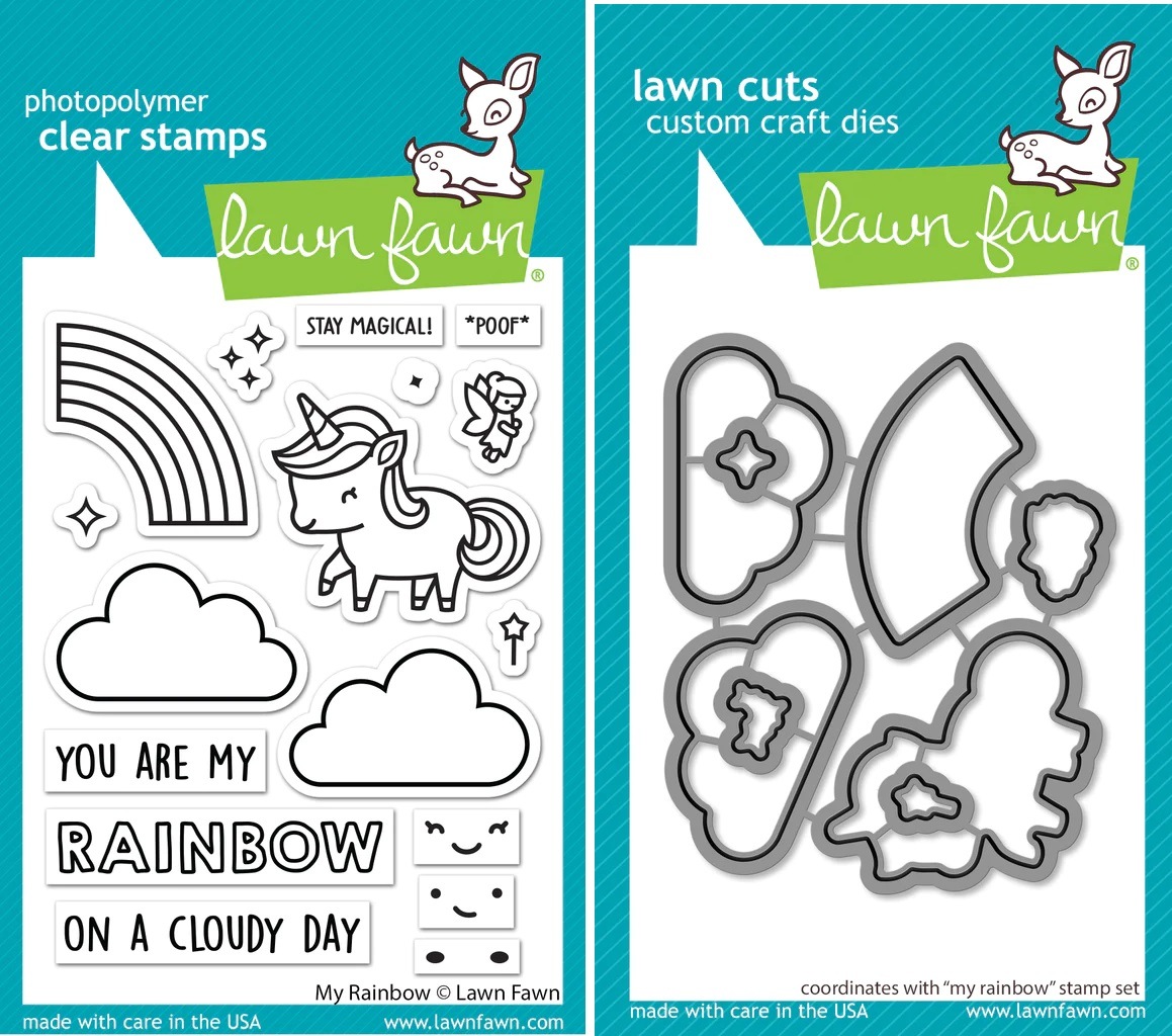 Lawn Fawn LF3362+LF3363 My Rainbow スタンプ＆ダイセット♪ | Lawn