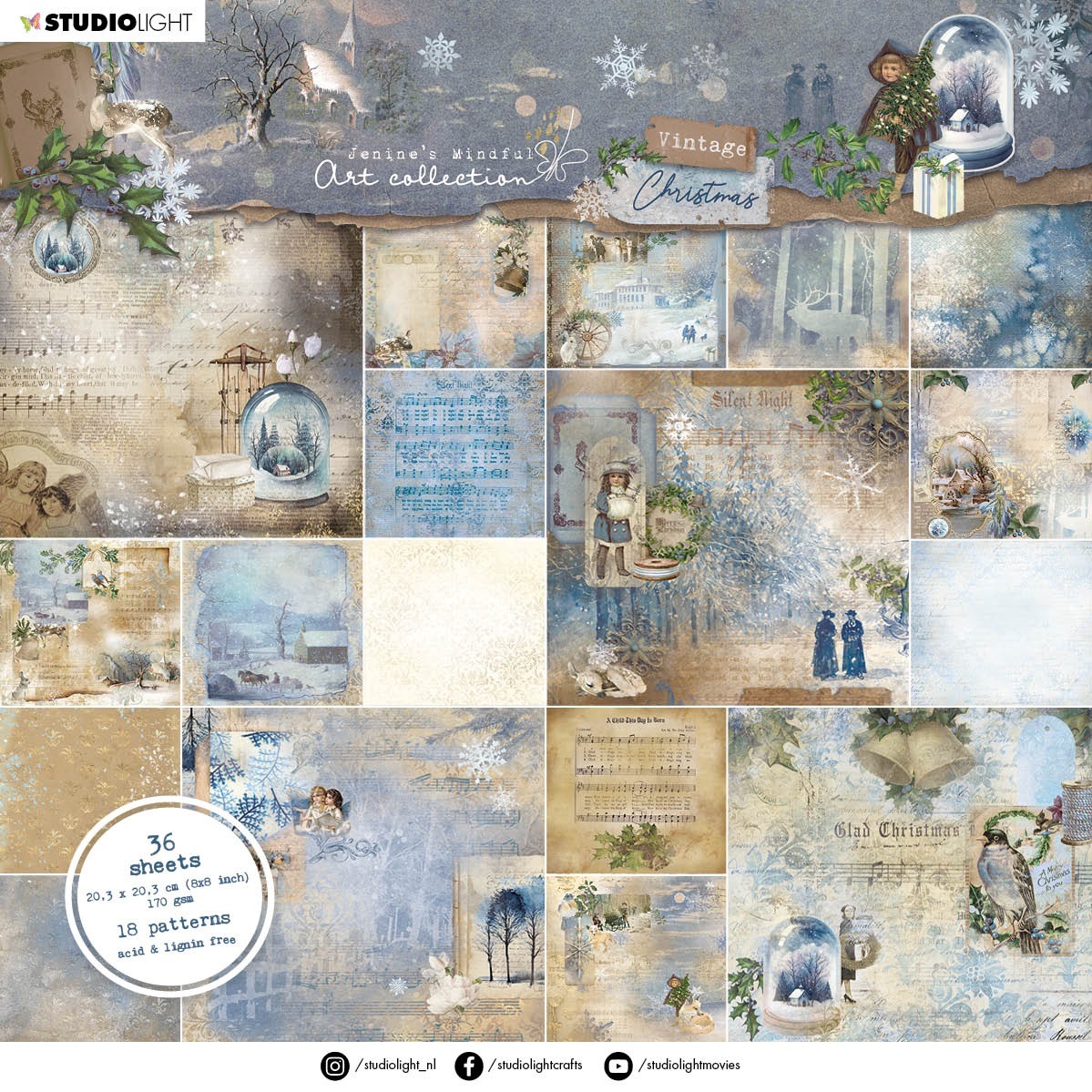 Studio Light Paper Pad 8inch - JMA-VC-PP114 Vintage Christmas ...