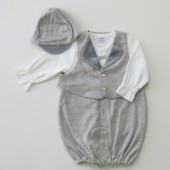 千鳥チェックベストスーツ秋冬（グレー）Ｔ3920