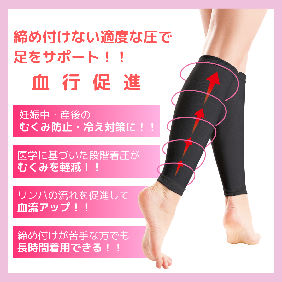 ふくらはぎ サポーター 一般医療機器 むくみ 冷え 対策 両足 強すぎない 着圧 ソックス 医療用 男女兼用 弾性 ストッキング