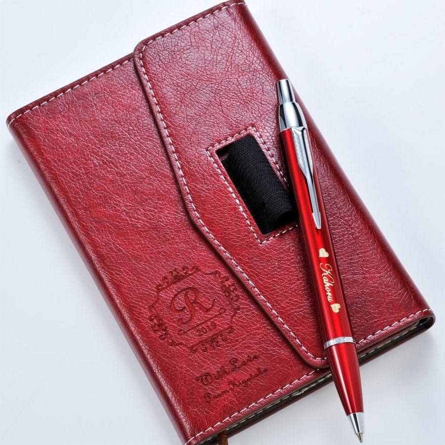 名入れ レザーメモ帳&パーカーIMボールペンギフトセット