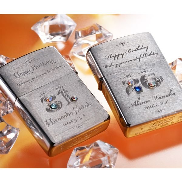 名入れ ZIPPOレギュラーつやなし#200バースデーバージョン