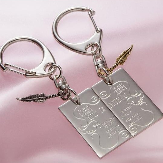 名入れ スクウェアペアキーホルダー シークレット-今が大切-