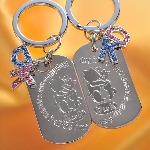 名入れ IDプレートキーリングペアセット HUG BEAR