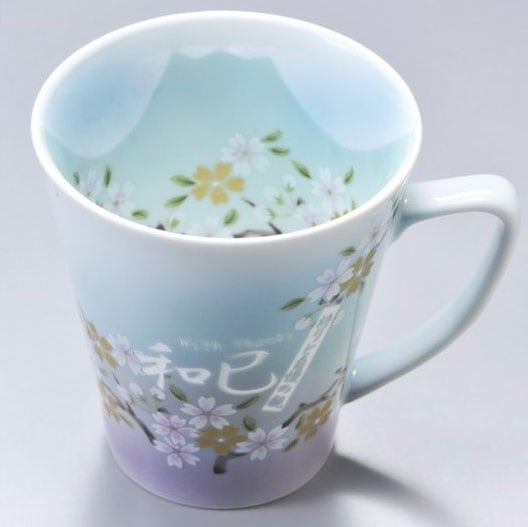 名入れ SXX 有田焼 グラデーション マグカップ 青富士 単品 木箱入り
